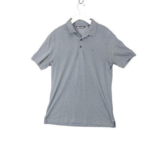 TRAVIS MATHEW Mens Gold Polo Medium Gray Pima Cotton‎ Peru Short Sleeve Preppy - Picture 1 of 9